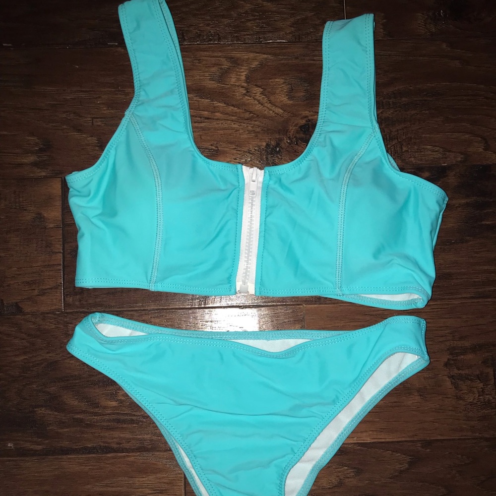 Beautiful bright turquoise bikini